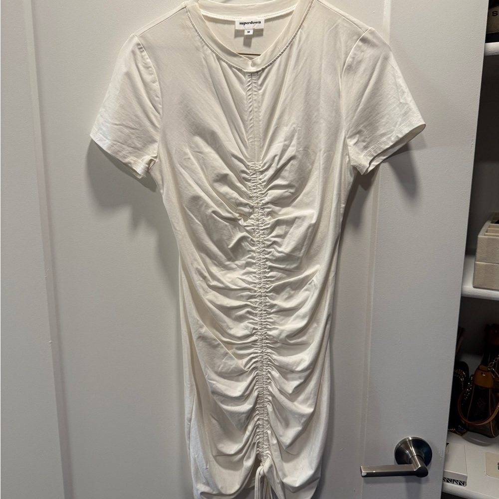 Superdown Ivory Ruched Bodysuit